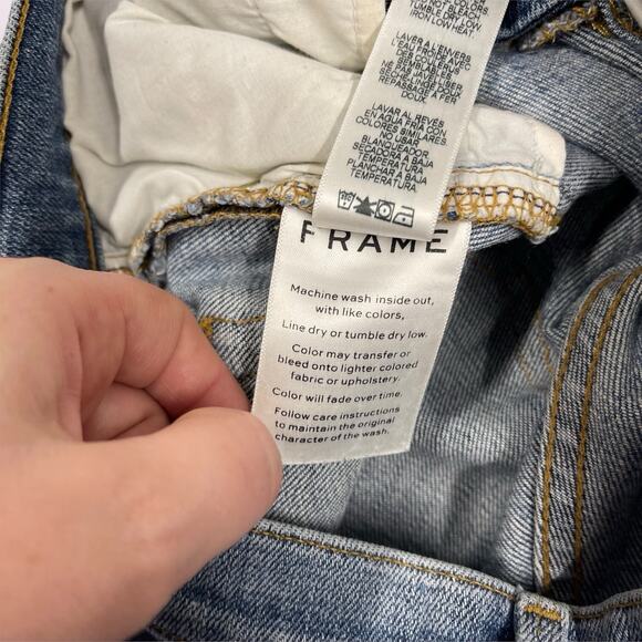 Frame Denim Jeans Le Boy Distressed Blue Jeans 24 Beaudry USA - Picture 10 of 11